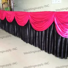 13ft Свадебная вечеринка черный таблица плинтус крышка с, SWAG украшение стола с Пульсация Пелерина плинтус клипы