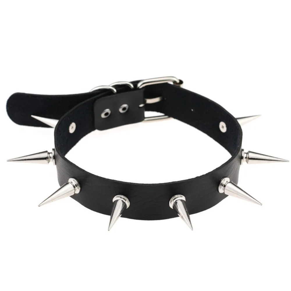 

DIEZI Harajuku Oversized Choker PU Leather Anime Necklaces Women Men Punk Rivet Choker Collar Bondage Harness Necklace