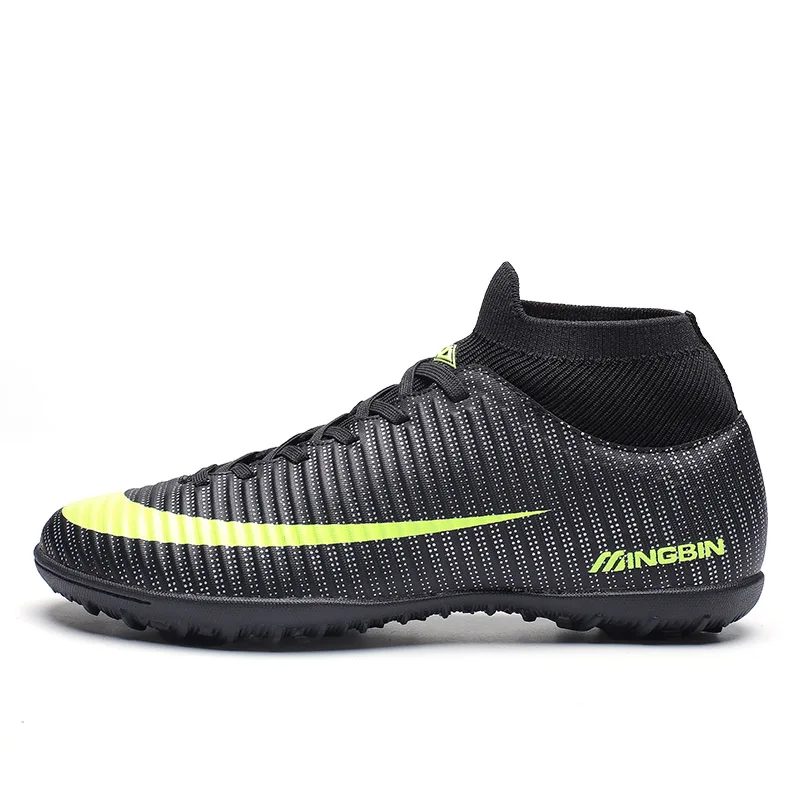 Men Soccer Shoes High Top Turf Sneakers Professional Trainers New Design High Top Long Spikes Football Shoes Chuteira Futebol