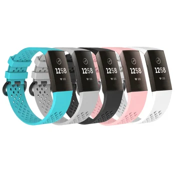 

Gosear Solid Color Soft Breathable Replacement Wristband Watch Band Strap Bracelet for Fit bit Charge 3 Fitness Watch Wrist Belt