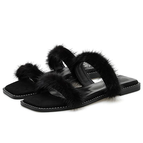 fur outdoor slippers