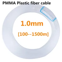 1,0 мм 100 м/200 м/300 м ПММА Пластиковые прозрачные оптические волоконные лампы Opitcal кабель конец растут автомобиль декоративный предмет со светодиодной подсветкой коммерческий свет