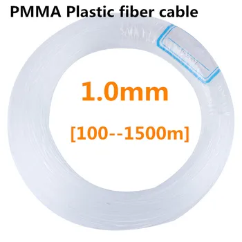 

1.0mm 100m/200m/300m PMMA Plastic Clear Optic Fiber Lights Opitcal Cable End Grow Car LED Lighting Decoration Commercial Light