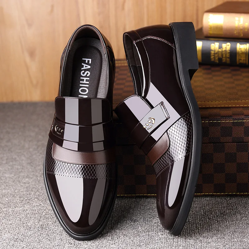 Merkmak/Классические модельные туфли; мужские кожаные официальные туфли; мужские туфли-оксфорды; Sapato Social; визуально увеличивающие рост; 6 см; Hombre; официальная обувь