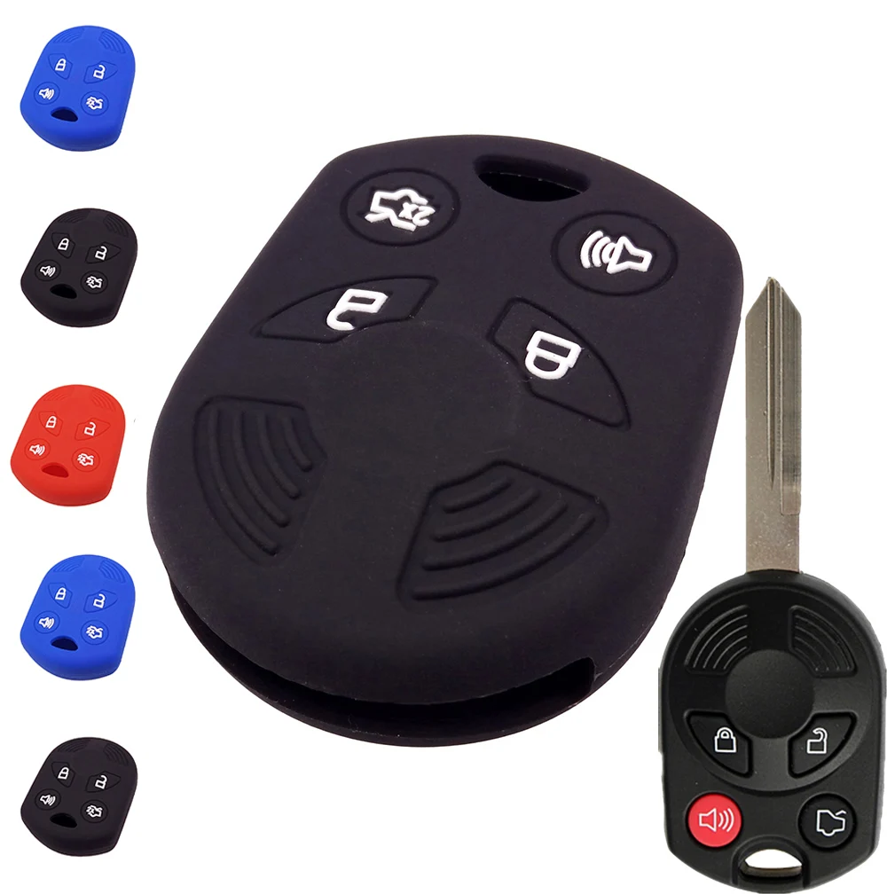 

SILICONE KEY COVER FIT FOR FORD FOCUS ESCAPE FUSION EDGE C-MAX EXPLORER FLEX TAURUS CAR FOB SMART REMOTE CASE HOLDER PROTECTOR
