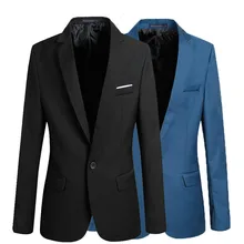S-4XL Men's Formal Slim Fit Formal One Button Suit Long Sleeve Notched Blazer Cotton Blend Coat Jacket Top