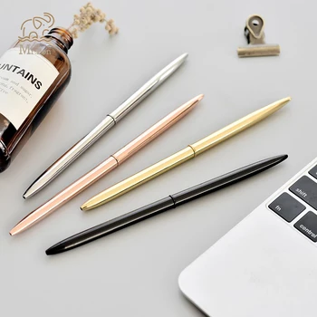 

Cute Metal Ballpoint Pen Rotating Pocket-size Pen Luxury Gold Sivler Portable BallPoint Pen School Office Exquisite Writing Tool