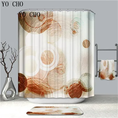 YO CHO виды узоров занавески для душа водонепроницаемые Mildewproof занавески для ванной комнаты домашний декор с крючками высокое качество подарок - Цвет: type 3