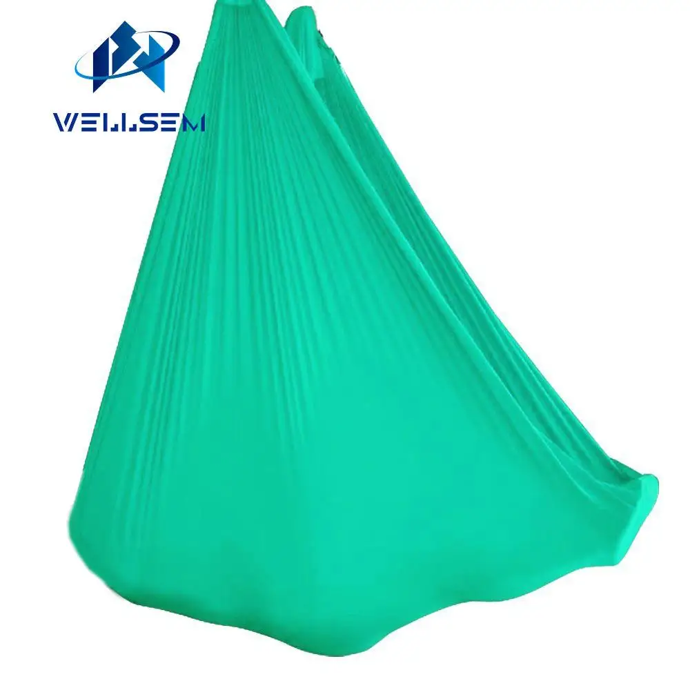 5,5 ярд Летающая Йога антенна анти-гравитация Йога-гамак качели ткань подвесная растягивающаяся устройство кровать Йога для стадиона йоги - Цвет: Светло-зеленый