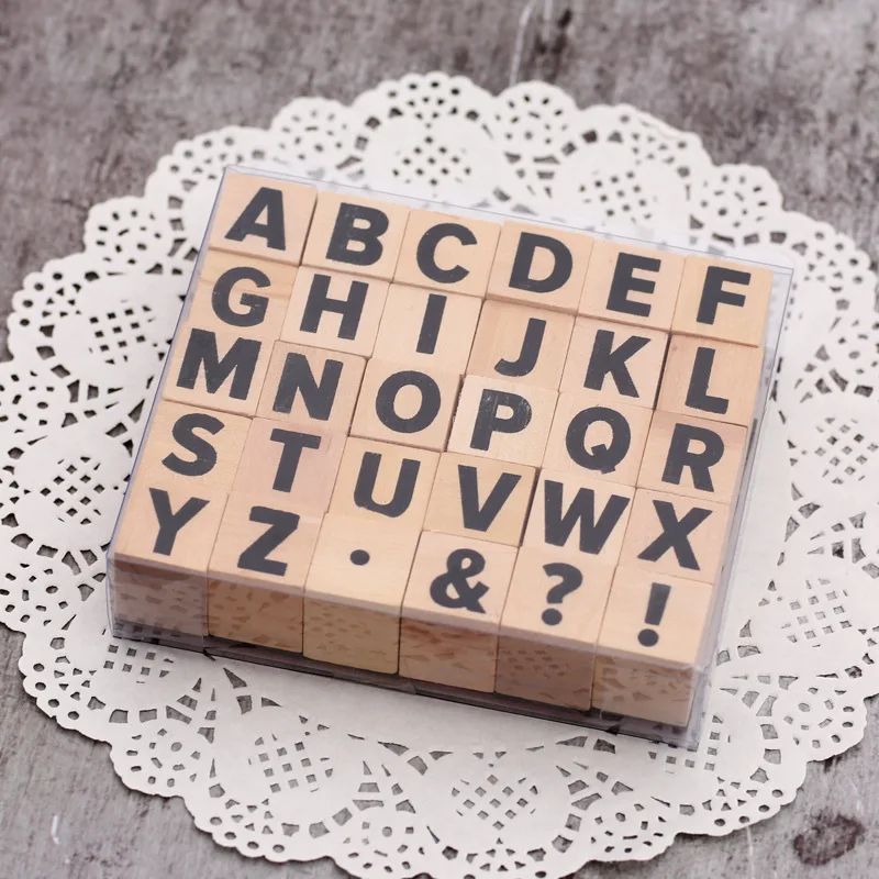 

Vintage English Capital Letters stamp DIY wooden rubber stamps for scrapbooking stationery scrapbooking standard stamp YZ020