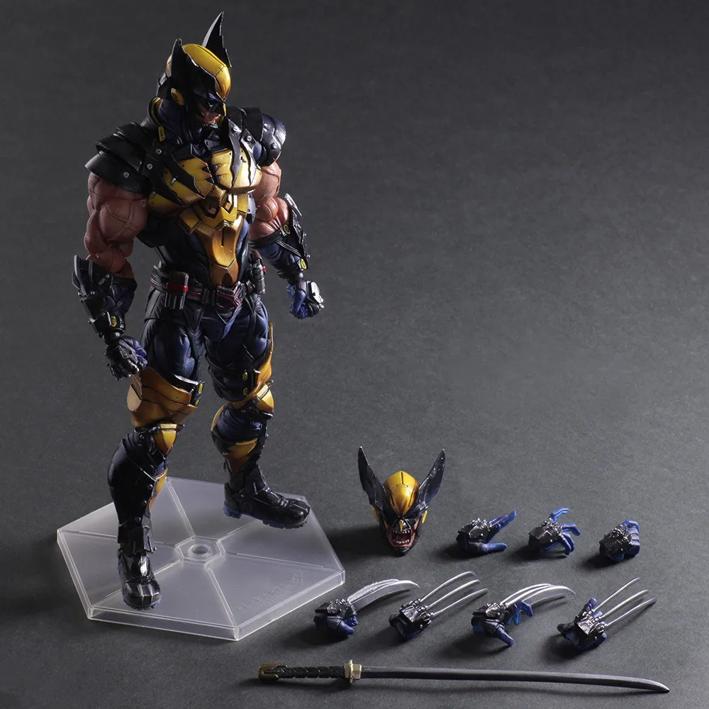 26cm Play Arts X-MAN Super Hero Wolverine PVC Action Figure Resin Collection Model Toy Gifts  (1)