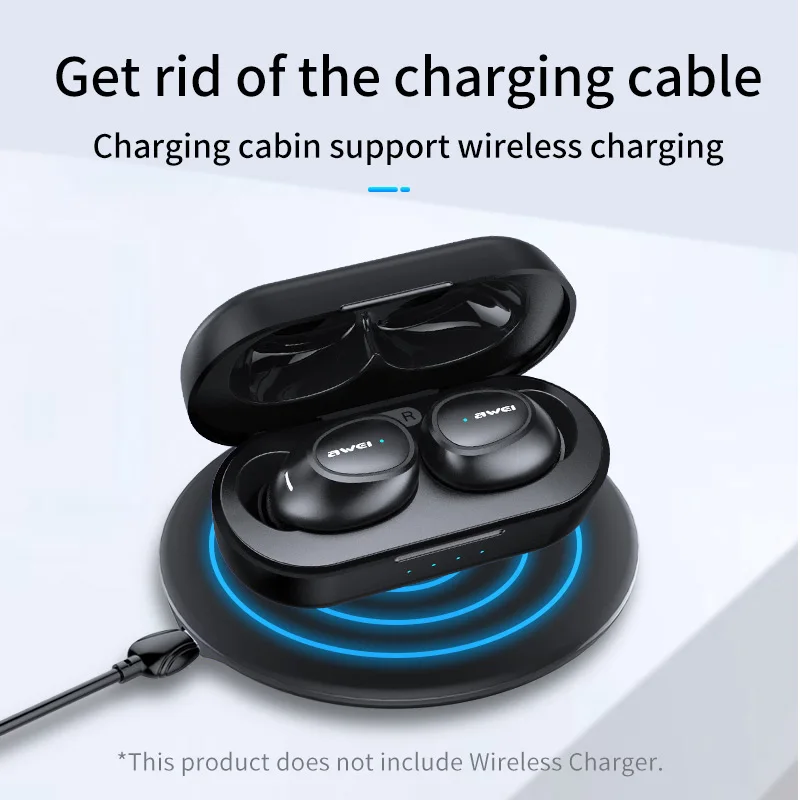 Kaufen AWEI T6C Mini TWS In Ohr Drahtlose Bluetooth Ohrhörer Wasserdichte Mit Dual Mic Sport Noise Cancelling Gaming Kopfhörer Auriculares