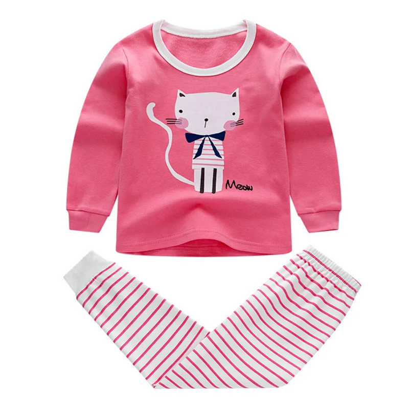 

IYEAL Children Spring Pajamas Clothing Set Boys & Girls Cartoon Sleepwear Suit Set Kids Long-sleeved+Pant 2-Pieces Baby Clothes
