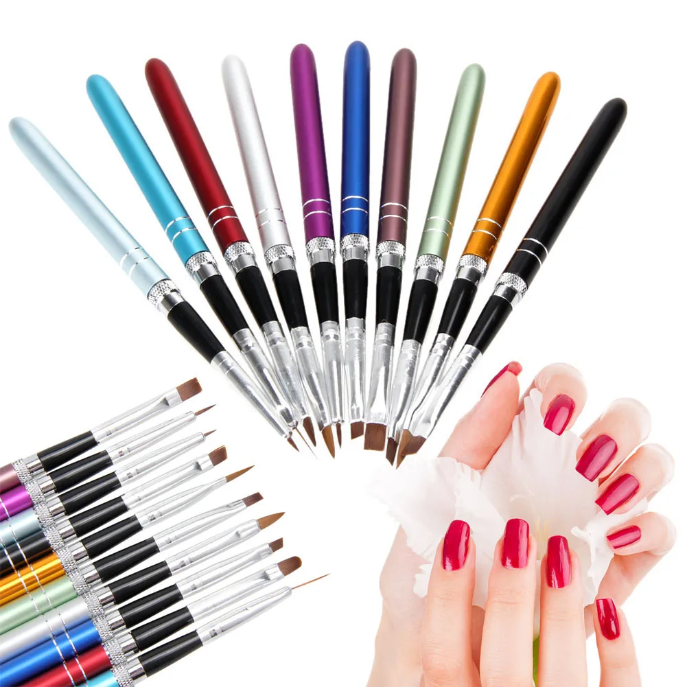 10pcs Nail Art Brush Set Tools Professional Painting Pen for False Tips