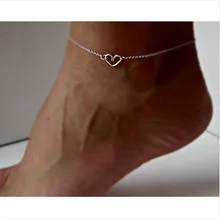 Women Silver Love Heart Chain Anklet Ankle Bracelet Barefoot Sandal Beach Foot Jewelry Hot Sale