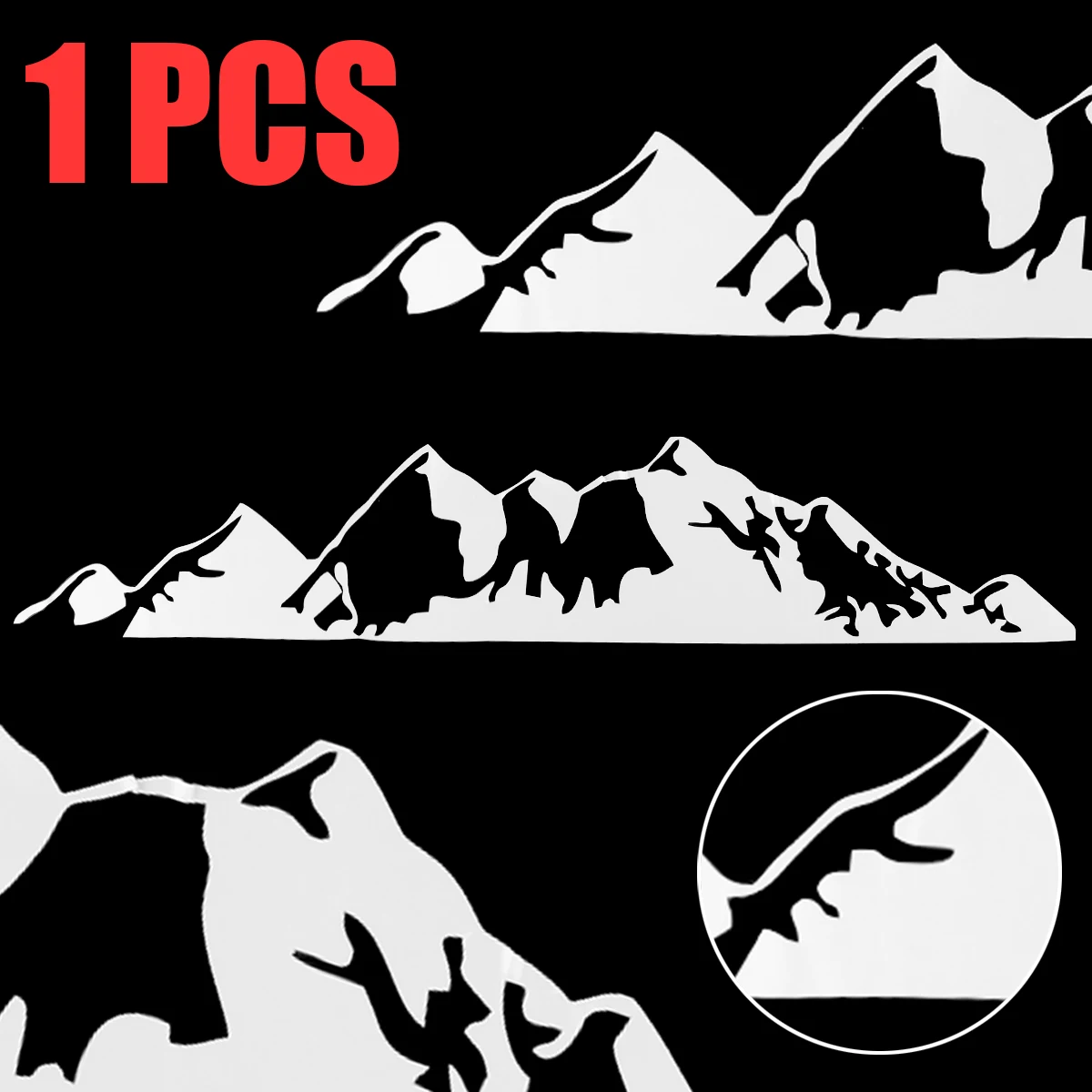 1pc 50x10cm Car Mountain Range Door Body Sticker Off Road Camper SUV Auto PET Decal Graphic
