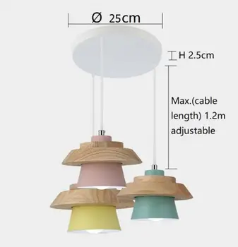 

2019 new Pendant Lights Dining Room Pendant Lamps Modern Colorful Restaurant Coffee Bedroom Lighting Iron+Solid Wood MING