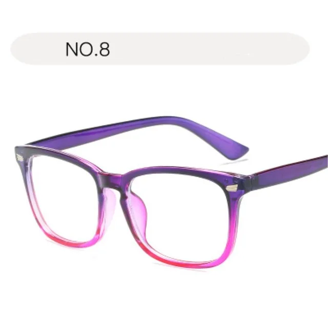 Прозрачные очки ретро прямоугольные очки оптические оправы для очков для женщин прозрачные оправы для очков поддельные очки - Цвет оправы: 8