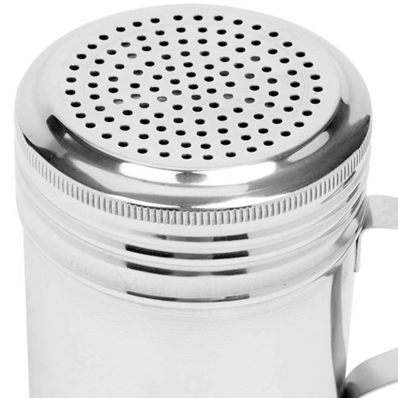 Botique-(набор из 2) 10 унций из нержавеющей стали Dredge Shaker с ручкой, Коммерческий сорт Spice Dredge Shaker для ресторанов Ba