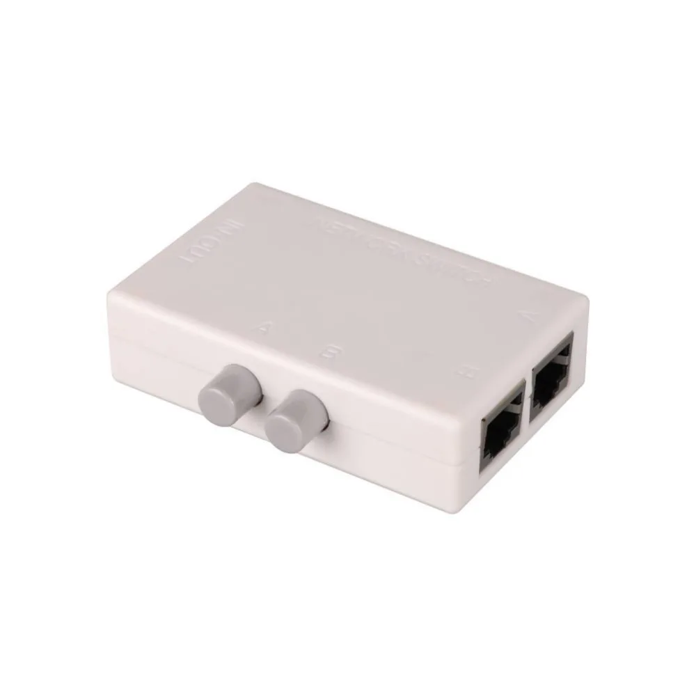 2 порта RJ45 RJ-45 сетевой коммутатор коробка для Ethernet коммутатор двойной 2 способа руководство адаптер общего доступа концентратор