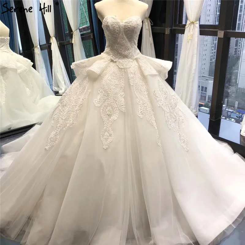 

Sexy Off Shoulder High-end White Wedding Dresses 2019 Handmade Flowers Sleeveless Bridal Wedding Gown Real Photo 66707