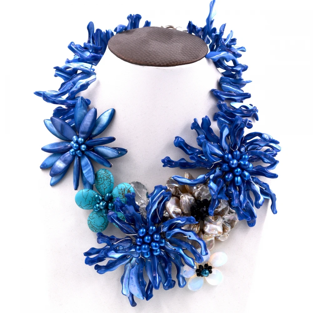 New Arrival Fashion Jewelry royal blue mother of pearl