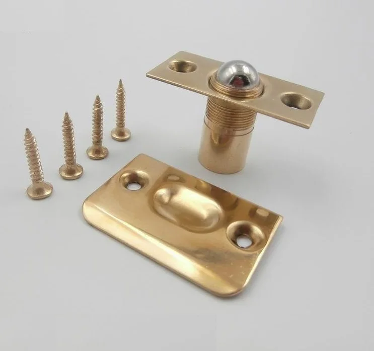 10PCS/Lot Adjustable Brass Spring Ball Catch Latch Doorstops Door