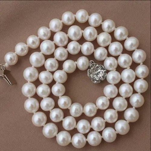

Free Shipping >>> Nature 10-11MM nature south sea white pearl necklace 18inch