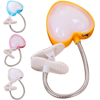 

1pc Mini Eye Protection Soft Book Light Love Reading Lamp Small Clip-on LED Night Light For Readers