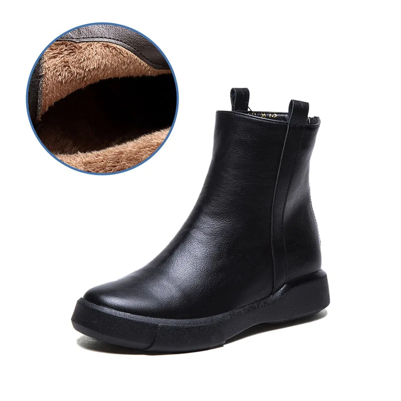 Boots children 2018 winter new British wind Martin boots flat bottom plus velvet retro cotton boots casual wild boots.