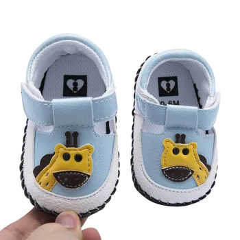 

Newborn Girls boys Baby First Walkers Shoes Fawn Printed Toddler Anti-Slip Soft Baby First Walkerss Pu Shoes 0-12M H