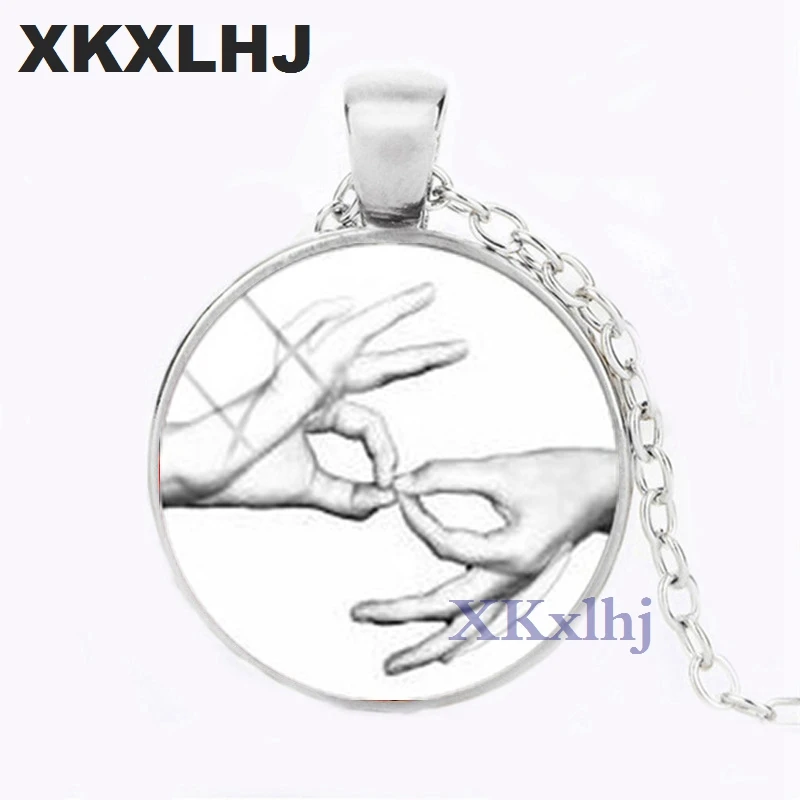 XKXLHJ 2018 модное ожерелье с переводчиком ASL языком американского знака стеклянная