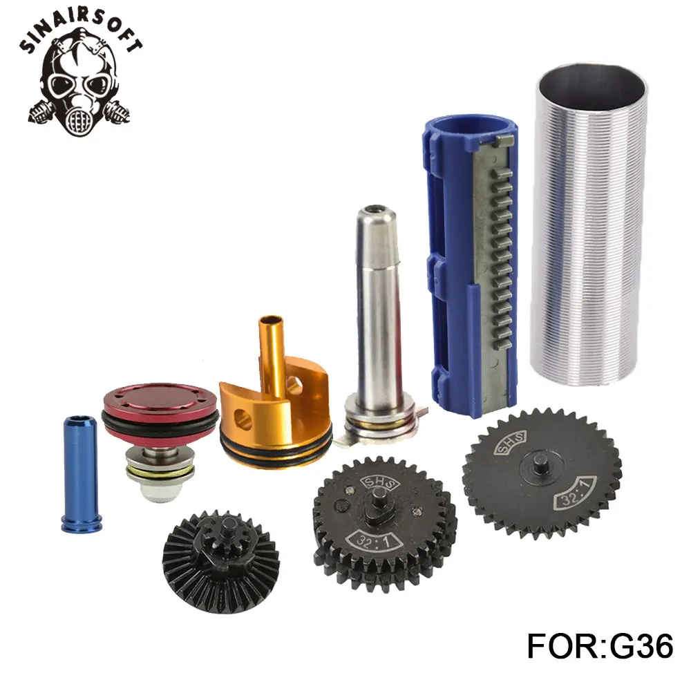 SHS-32-1-Gear-Nozzle-Cylinder-Spring-Guide-14-Teeth-Piston-Kit-Fit-Airsoft-AK-MP5 (2)
