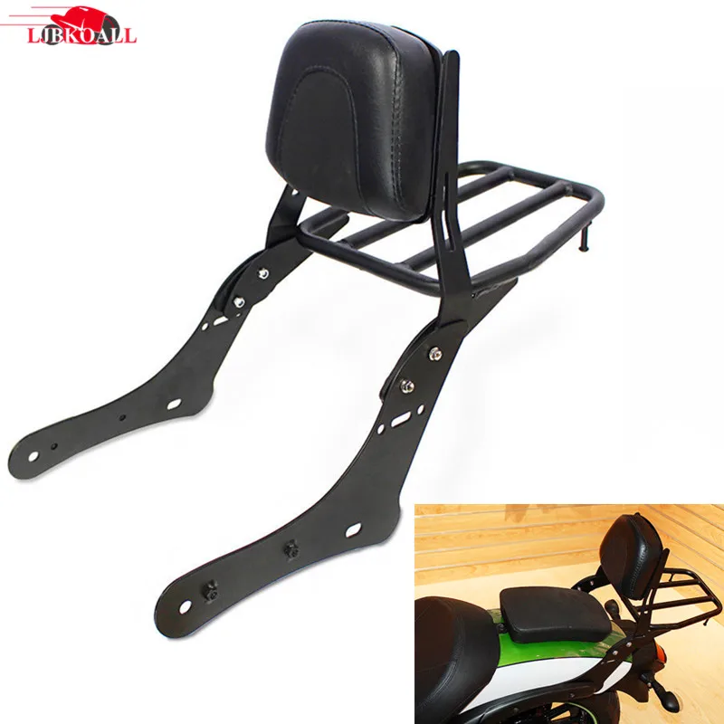 LJBKOALL New Matte black Sissy Bar Backrest with Luggage Rack For ...