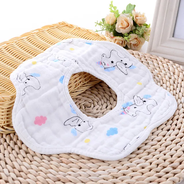 

Cotton Cartoon Baby Saliva Towel, 8-layer Cotton Gauze Bibs. Comfortable Breathable Baby Burp Cloths