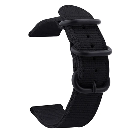 Нейлоновый холщовый ремешок для Xiaomi Huami Amazfit Youth Bip Stratos 2 Pace Smart Watch Band 20 мм 22 мм Сменные аксессуары - Цвет: Black