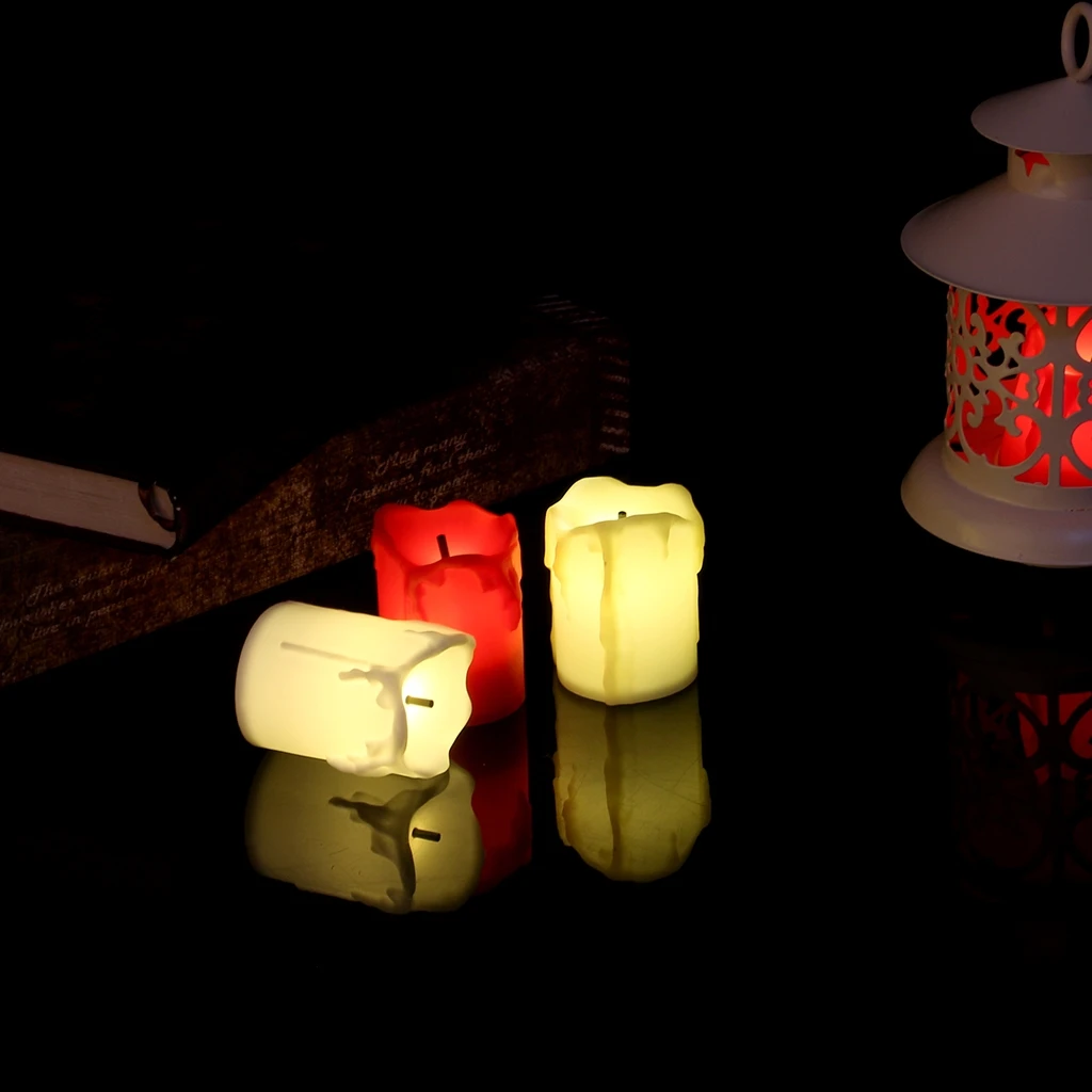 Беспламенный светодиодный Электрический мерцающий чайный светильник, свечи для свадьбы, Хэллоуина или рождественского подарка, украшение, подарок на Хэллоуин или Рождество