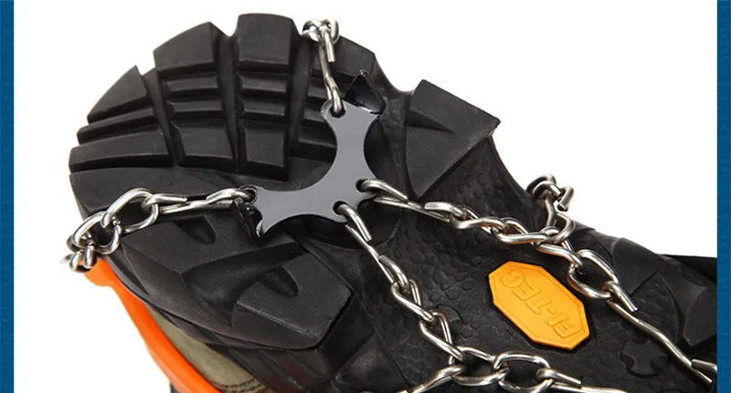 Highly Elastic Silicone Rubber Manganese Steel 8 Teeth Anti-Slip Ice Gripper for Winter Fishing Shoes Accessories Universal Size (25)