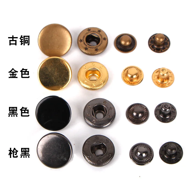

All Colors 15mm Metal Press Studs Buttons Snap Fasteners, Manual Installation Tool - Install Metal Snap Buttons