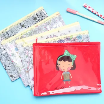 

1pcs Korean Stationery Garden Pen Girl A5 Double PVC Mesh Bag