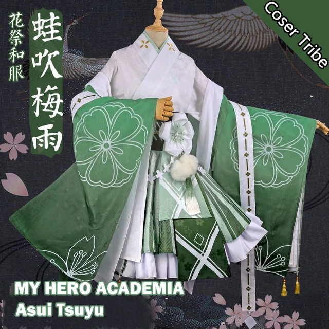 

[STOCK] 2018 Anime Boku no Hero Academia Asui Tsuyu Flower Festival Kimono Uniform Cosplay Costume For Halloween Free Shipping.