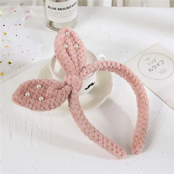 

Hot Korean Simple Design Imitation Pearl Rabbit Cat Ear Hair Band Women Headband Hair Hoop Sweet Hair Accessories For Girl 1-006