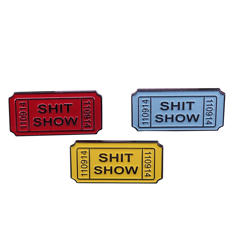 

Shit show ticket enamel pin set sarcastic profanity humor badge funny accessory geek collection