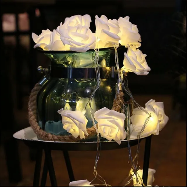Aliexpress 7 5m 50 Led Battery Operated Novelty Rose 7 5m 50 Led Battery Operated Novelty Rose Flower Fairy String Lights Fashion Holiday Lighting Wedding Party Christmas Decoration