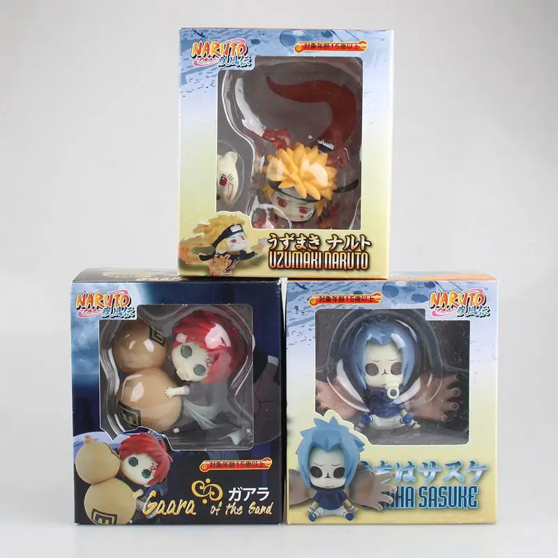 

new 8cm Anime Naruto Shippuden Uchiha Sasuke BB Ver. Mini PVC Action Figure Collection Model Kids Toys Doll NT0