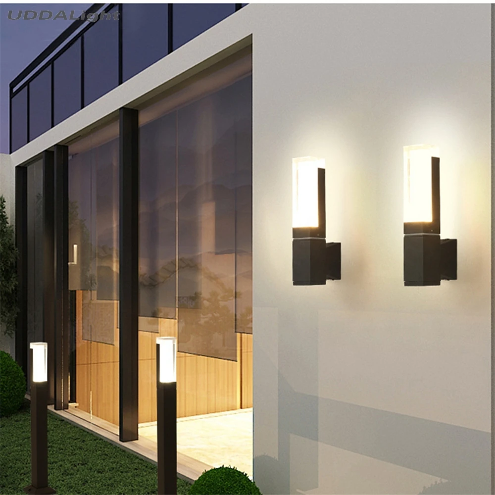 Наружный настенный светодиодный светильник 5 Вт Настенный наружный светильник Европейский алюминиевый акриловый садовый черный серый
