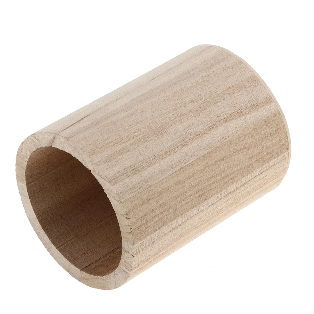 1 Pieces Round Shaped Unfinished Wood Pen Pencil Holder Container DIY Personalized For Kids Painting DIY Crafts
