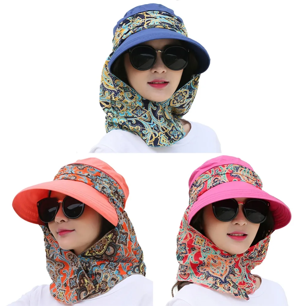 

Women Cycle Cap Protective Hat Outdoor Sun Cap Neck Face Wide Brim Visor Summer Anti-UV