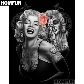 

HOMFUN Full Square/Round Drill 5D DIY Diamond Painting "Female star flower" Embroidery Cross Stitch 3D Home Decor Gift A01470