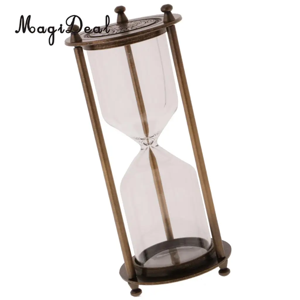 1Pc Retro Metal Frame Empty Hourglass Sandglass Sand Timer for Office Home Room Decor Birthday Christmas Novelty Gift Prize